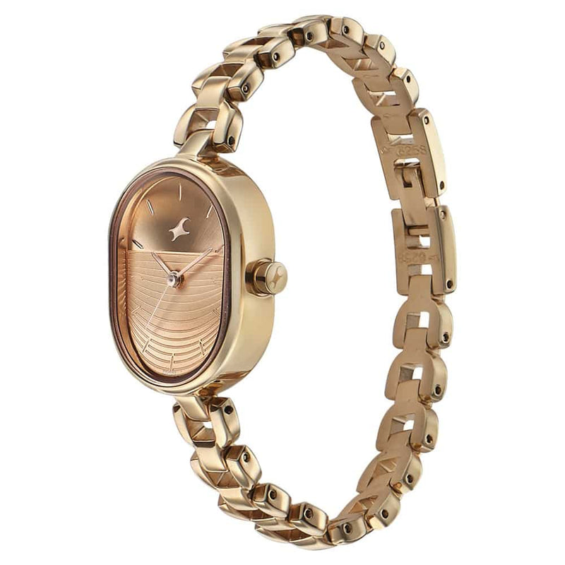 FASTRACK STYLE UP GOLDEN DIAL METAL STRAP WATCH FOR GIRLS 6258WM01 - KRISHNA WATCH COMPANY