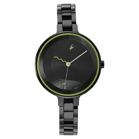 Fastrack  STUNNERS 3.0 BLACK DIAL METAL STRAP WATCH 6265NM01