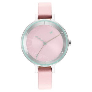 STUNNERS 3.0 PINK DIAL LEATHER STRAP WATCH 6266SL01 - KRISHNA WATCH COMPANY