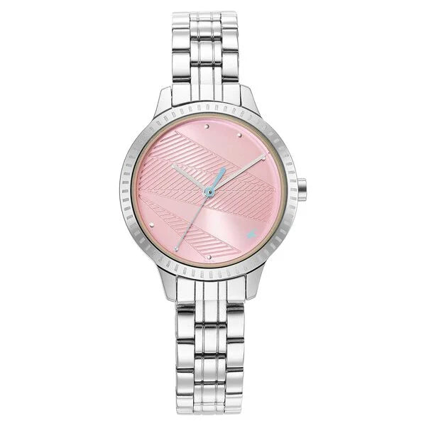 Fastrack Stunners Quartz Analog Pink Dial Metal Strap Watch for Girls ns6267sm02 / 6267sm02 - KRISHNA WATCH COMPANY