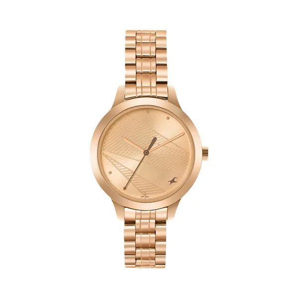 Fastrack Stunners Quartz Analog Rose Gold dial Stainless Steel Strap Watch for Girls - 6267WM01