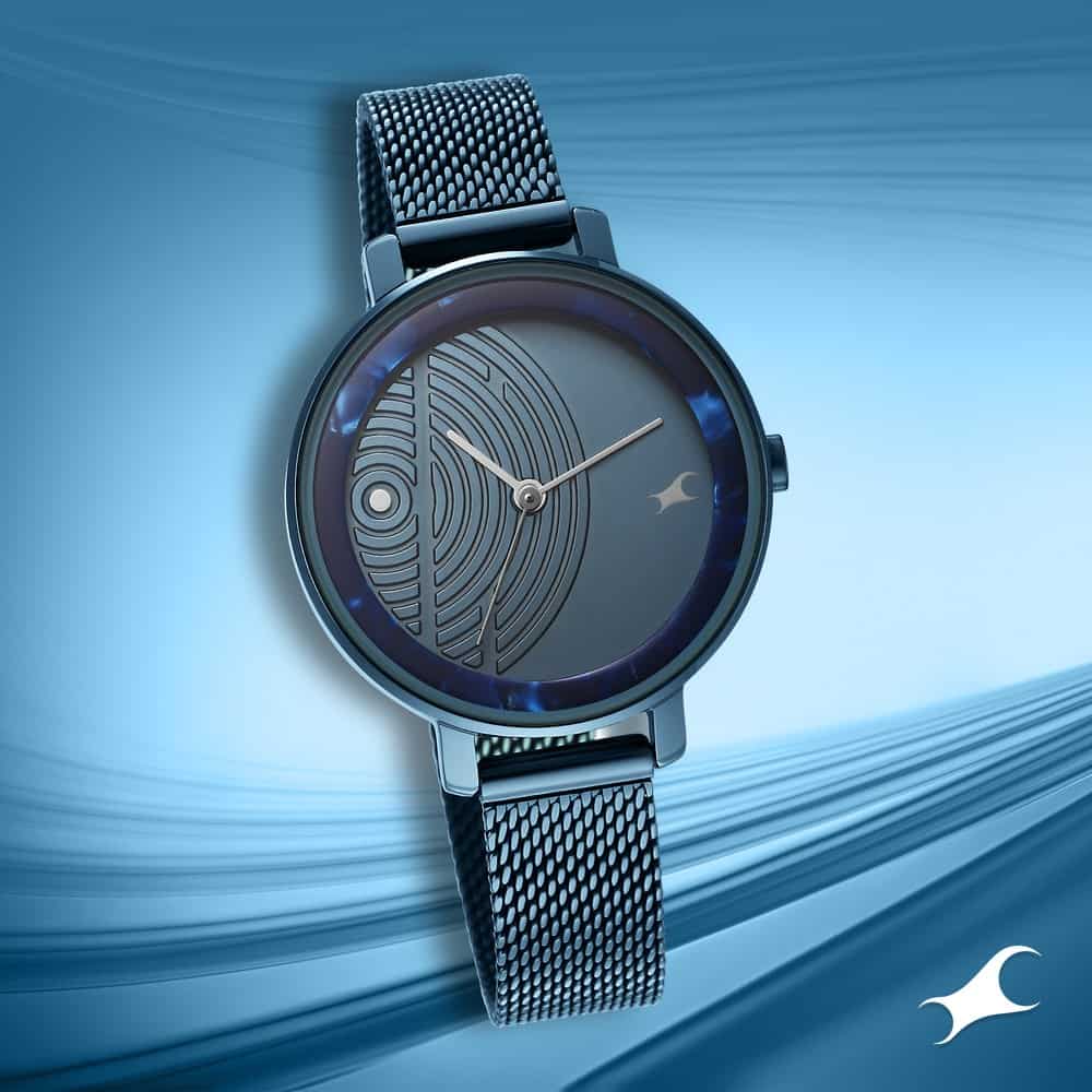 Fastrack YOUNIQUE BLUE DIAL STAINLESS STEEL STRAP WATCH 6278QM01 - KRISHNA WATCH COMPANY