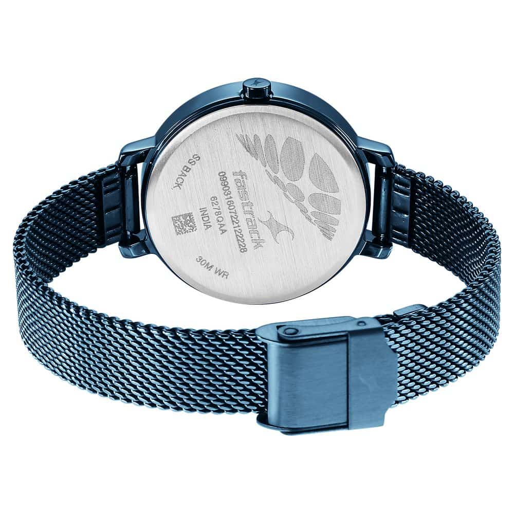 Fastrack YOUNIQUE BLUE DIAL STAINLESS STEEL STRAP WATCH 6278QM01 - KRISHNA WATCH COMPANY
