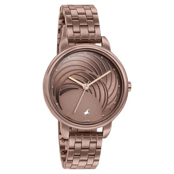 Fastrack Stunners Quartz Analog Brown Dial Stainless Steel Strap Watch for Girls - 6282QM01