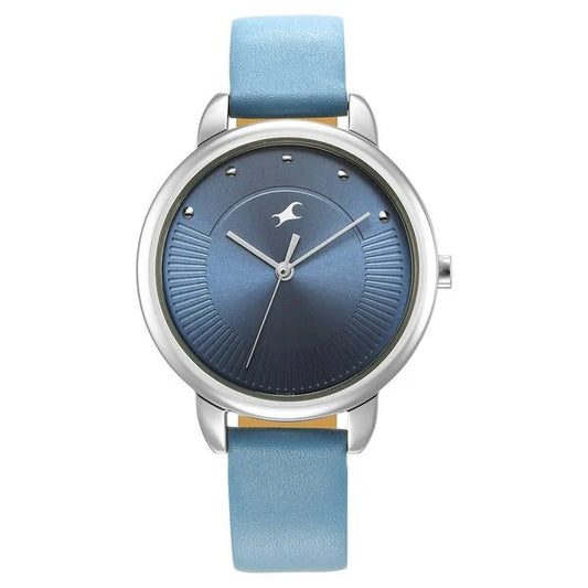 Fastrack Stunners Quartz Analog Blue Dial Leather Strap Watch for Girls - 6282SL01