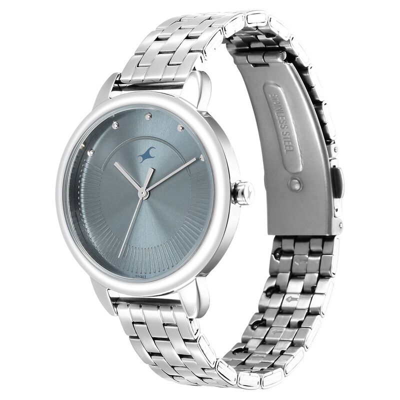 Fastrack Stunners Quartz Analog Blue Dial Metal Strap Watch for Girls - 6282SM02 - KRISHNA WATCH COMPANY