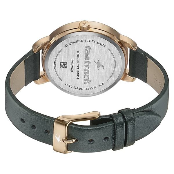 Fastrack Stunners Quartz Multifunction Green Dial Leather Strap