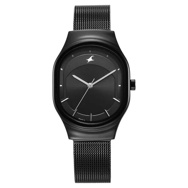 Fastrack Snob X Black Dial Stainless Steel Strap Watch for Girls NS6283NM01 - KRISHNA WATCH COMPANY