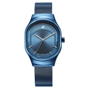Fastrack Snob X Blue Dial Stainless Steel Strap Watch for Girls NS6283QM01 - KRISHNA WATCH COMPANY
