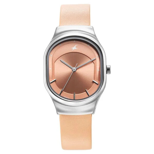 Fastrack Snob X Pink Dial Leather Strap Watch for Girls ns6283sl02 / 6283sl02 - KRISHNA WATCH COMPANY