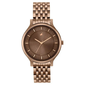 Fastrack Crush Quartz Analog Brown Dial Stainless Steel Strap Watch for Girls NT6292qm01 - KRISHNA WATCH COMPANY