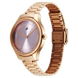 Fastrack Stunners Quartz Analog Pink Dial Rose Gold Metal Strap Watch For Girls - NT6296WM01