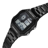 SF Digital Dial Black Stainless Steel Strap Watch For Unisex 77134pm02w