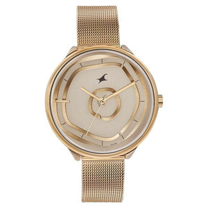 Fastrack Stunners Quartz Multifunction Rose Gold Dial Stainless Steel Strap Watch for Girls 6303wm01 - KRISHNA WATCH COMPANY