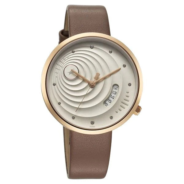 Fastrack Groove Quartz Analog with Date Girls Leather Watch 6314wl01
