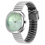 Fastrack 9 to Fine Analog with Green Dial Metal Strap Watch for Girls - 6330SM01