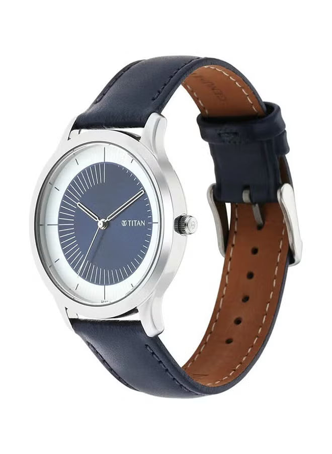 Titan Yin & Yang Blue Dial Analog Leather Strap Watch For Men 1825Sl04
