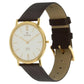 Edge White Dial Brown Leather Strap Watch NM679YL01 (R809)