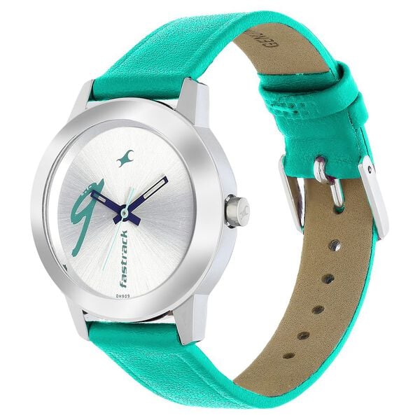 Fastrack Tropical Waters Quartz Analog White Dial Leather Strap Watch for Girls NR68008SM06 - KRISHNA WATCH COMPANY