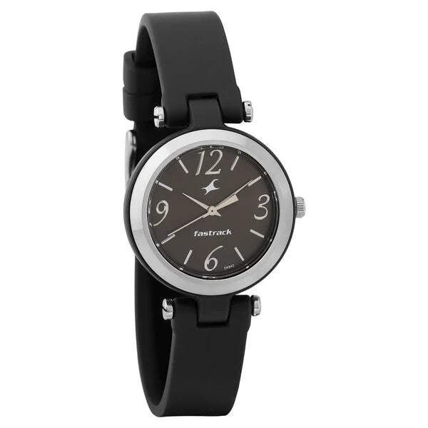 Fastrack Trendies Quartz Analog Black Dial Silicone Strap Watch for Girls NR68015PP01 - KRISHNA WATCH COMPANY