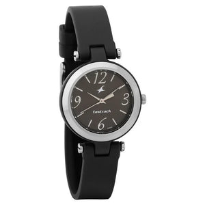 Fastrack Trendies Quartz Analog Black Dial Silicone Strap Watch for Girls NR68015PP01 - KRISHNA WATCH COMPANY