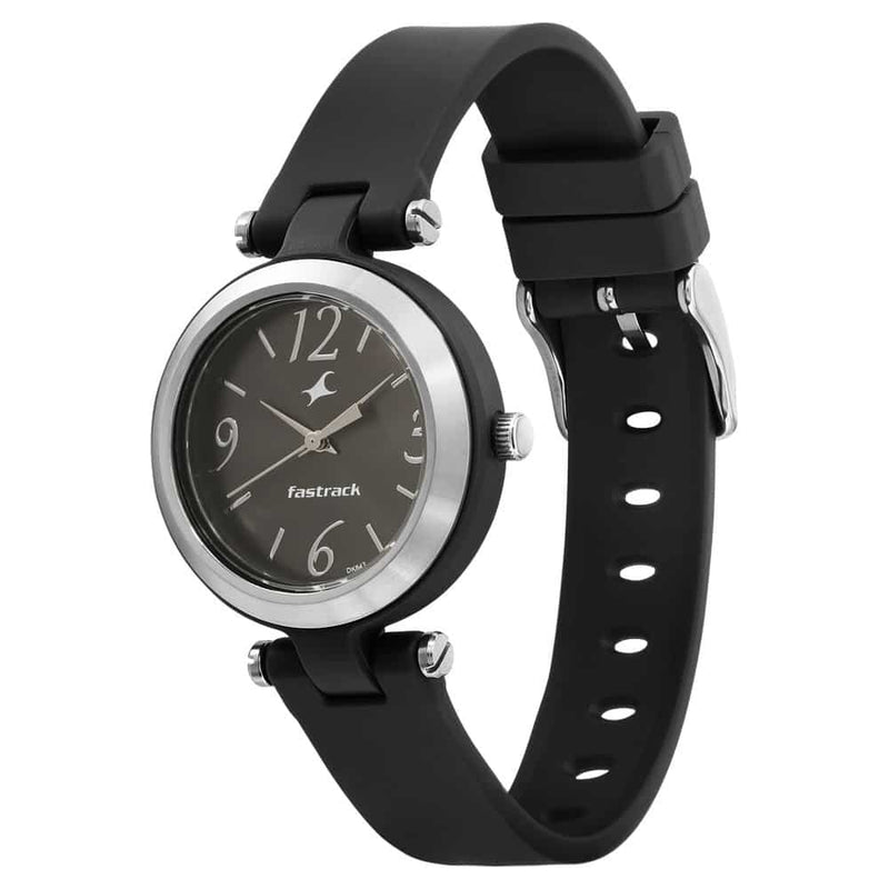 TRENDIES BLACK DIAL SILICONE STRAP WATCH 68015PP01 - KRISHNA WATCH COMPANY