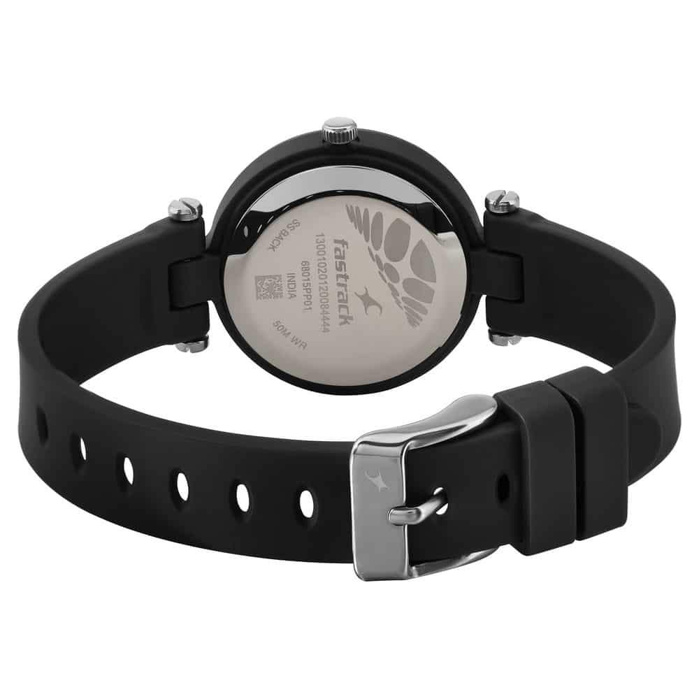 TRENDIES BLACK DIAL SILICONE STRAP WATCH 68015PP01 - KRISHNA WATCH COMPANY