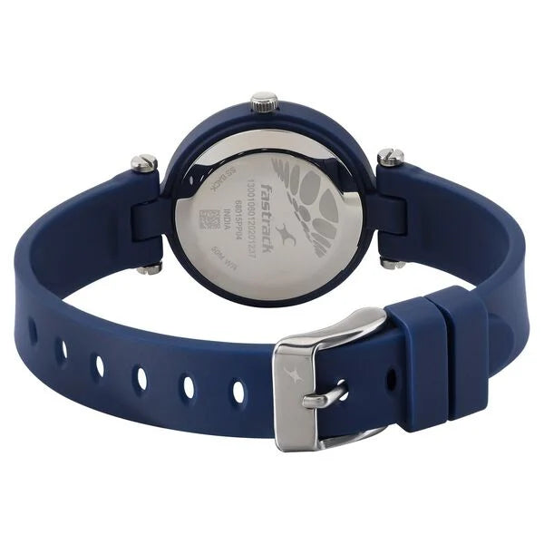 Fastrack Trendies Quartz Analog White Dial Silicone Strap Watch for Girls ns68015pp04 / 68015pp04 - KRISHNA WATCH COMPANY