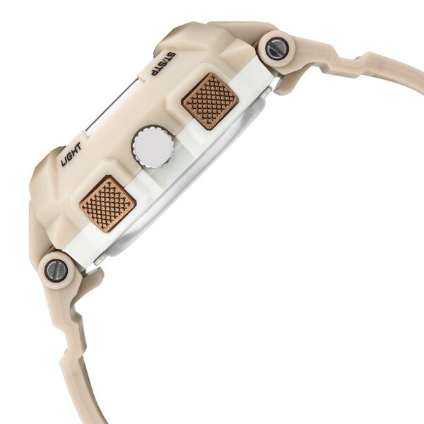 Fastrack Street Line Quartz Analog Digital Off White Dial PU Strap Watch for Girls nr68016pp03