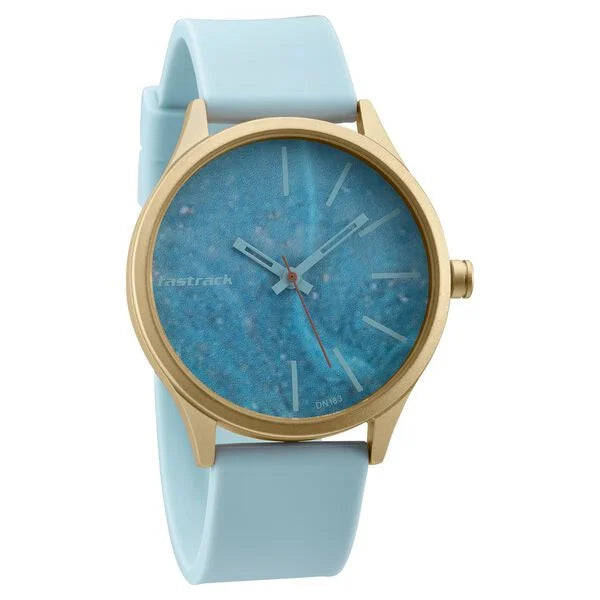 Fastrack Topicals Quartz Analog Blue Dial Silicone Strap Unisex Watch 68031ap02