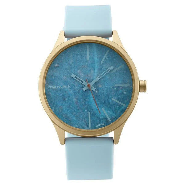 Fastrack Topicals Quartz Analog Blue Dial Silicone Strap Unisex Watch 68031ap02