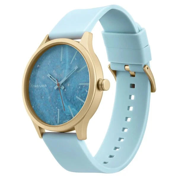 Fastrack Topicals Quartz Analog Blue Dial Silicone Strap Unisex Watch 68031ap02