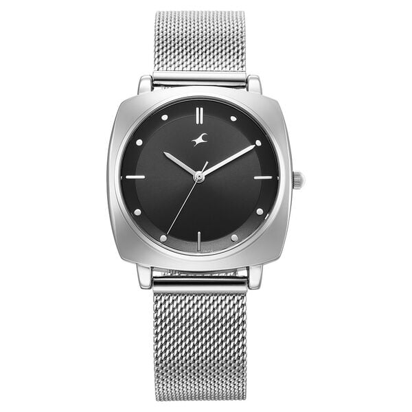Fastrack Stunners X Quartz Analog Black Dial Stainless Steel Strap Watch For Girls 68043sm03 - KRISHNA WATCH COMPANY