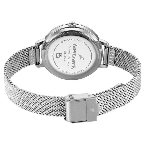 Fastrack Stunners X Quartz Analog Ivory Dial Stainless Steel Strap Watch For Girls 68048sm02