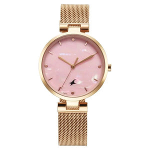 Fastrack Stunners X Quartz Analog Pink Mother Of Pearl Dial Watch For Girls - 68049WM01 - KRISHNA WATCH COMPANY