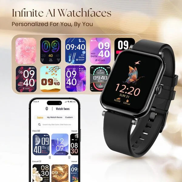 Fastrack Noir Charm Women Smartwatch 1.65" inch AMOLED Display, 68055nm01k