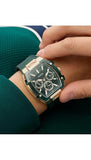 GUESS Rectangle 44mm Green Dial Analog Men Watch - GW0956G6