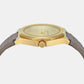 Armani Exchange Women Quartz Gold Dial Analog Leather Watch AX4617