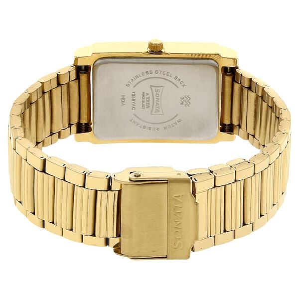 Champagne Dial Golden Metal Strap Watch 7058YM02
