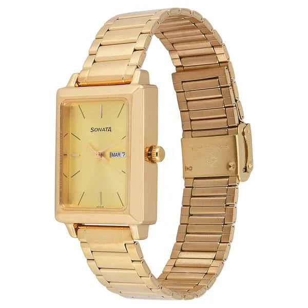Sonata Quartz Analog with Day and Date Watch for Men 7078ym04