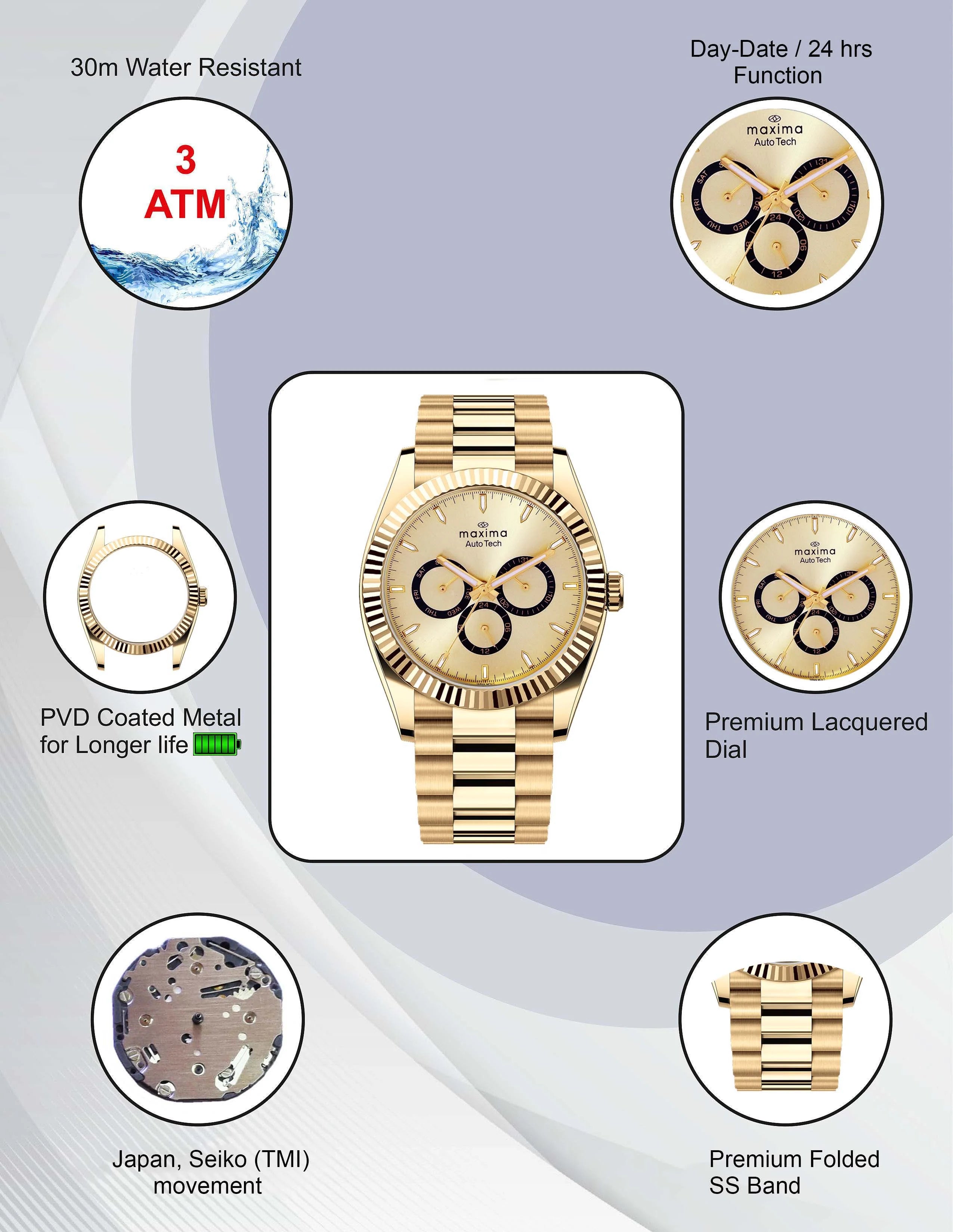 MAXIMA MF GOLD GENTS-70801CMGY