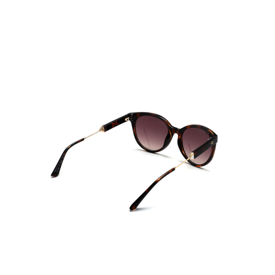 French Connection Brown Lens Round Sunglass Full Rim Brown Frame With Gradient (FC 7596 C2)