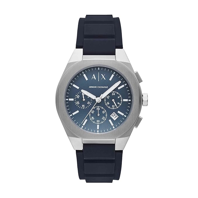 Armani Exchange Blue Quartz Silicone Watch AX4185 - KRISHNA WATCH COMPANY