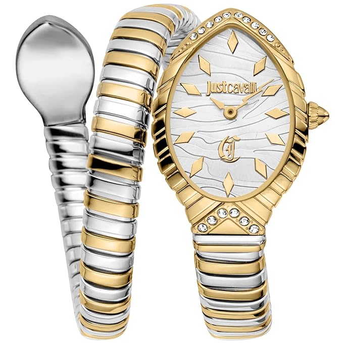 JUST CAVALLI Unica Snake Silver Dial Analog Women Watch - JC1L322M0055 - KRISHNA WATCH COMPANY