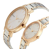 Sonata Quartz Analog with Date White Dial Metal Strap Watch for Couple 713187029KM019P