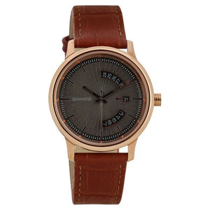 Sonata Quartz Analog with Date Grey Dial Leather Strap Watch for Men nr7134wl02 / 7134wl02 - KRISHNA WATCH COMPANY