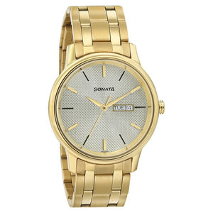 Sonata Quartz Analog with Day and Date Watch for Men - 7134YM03 - KRISHNA WATCH COMPANY