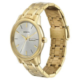 Sonata Quartz Analog with Day and Date Champagne Dial Metal Strap Watch for Men NT7134ym03