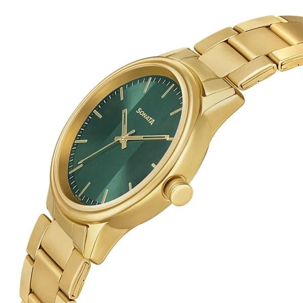 Sonata Quartz Analog Stainless Steel Strap Watch for Men 7134ym04