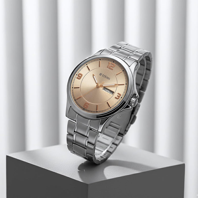 Titan Neo Arabic Analog Strap Watch for Men - 1870SM06 - KRISHNA WATCH COMPANY